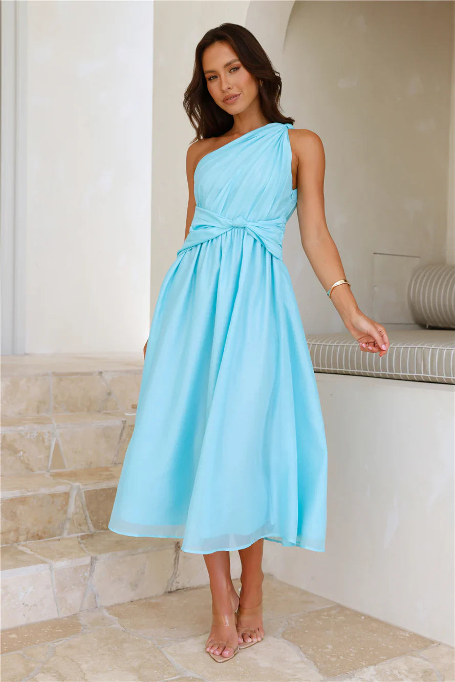 Taylor One Shoulder Midi Dress Mint