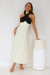 Paris Afternoon Halter Maxi Dress Cream