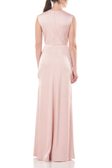 Kay Unger 5545927 Soft Blush 2 Long Sleeveless Formal Jumpsuit