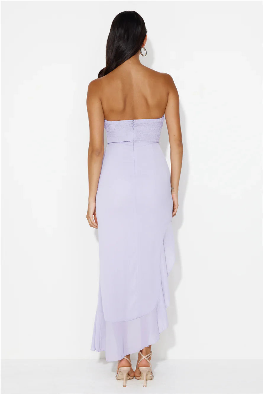 Supermodel Moment Strapless Midi Dress Purple