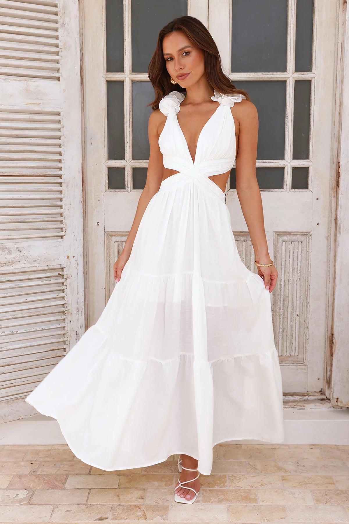 Moonlight Dance Maxi Dress White