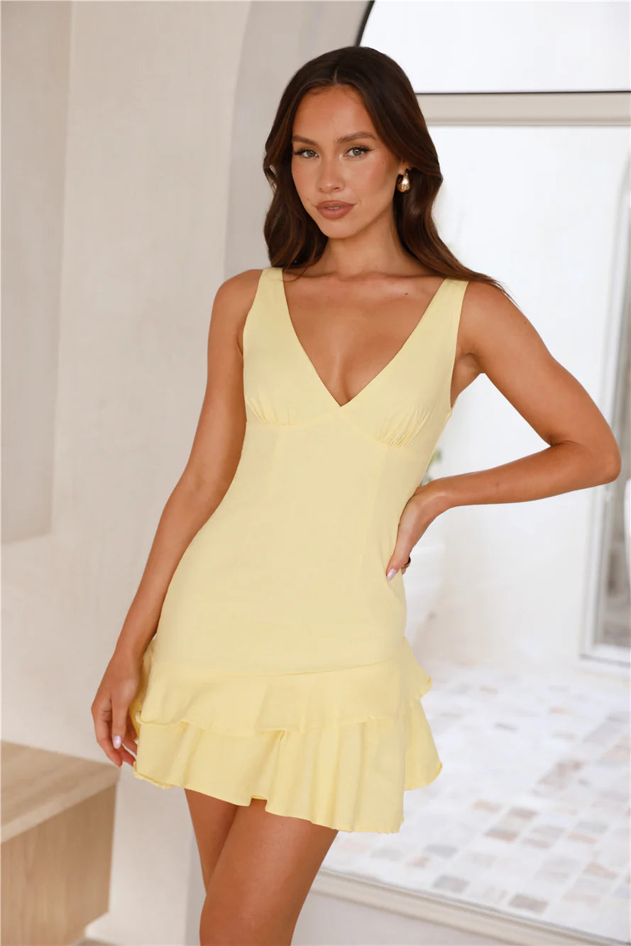 Serenity Mini Dress Yellow