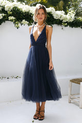 Summer Cinderella Midi Dress Navy