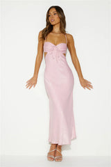 Magic In Her Vibe Satin Maxi Dress Pink