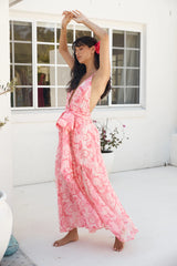 Rules To Follow Halter Maxi Dress Pink