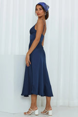 Private Kiss Midi Dress Navy