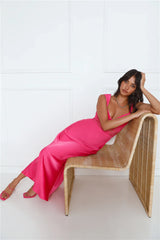 Permission To Party Satin Maxi Dress Pink