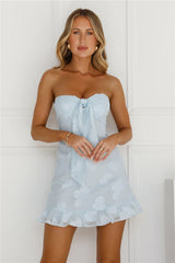 Delightful Dreams Strapless Mini Dress Blue