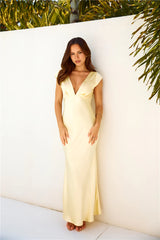 Because You're Special Satin Maxi Dress Yellow