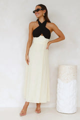 Paris Afternoon Halter Maxi Dress Cream