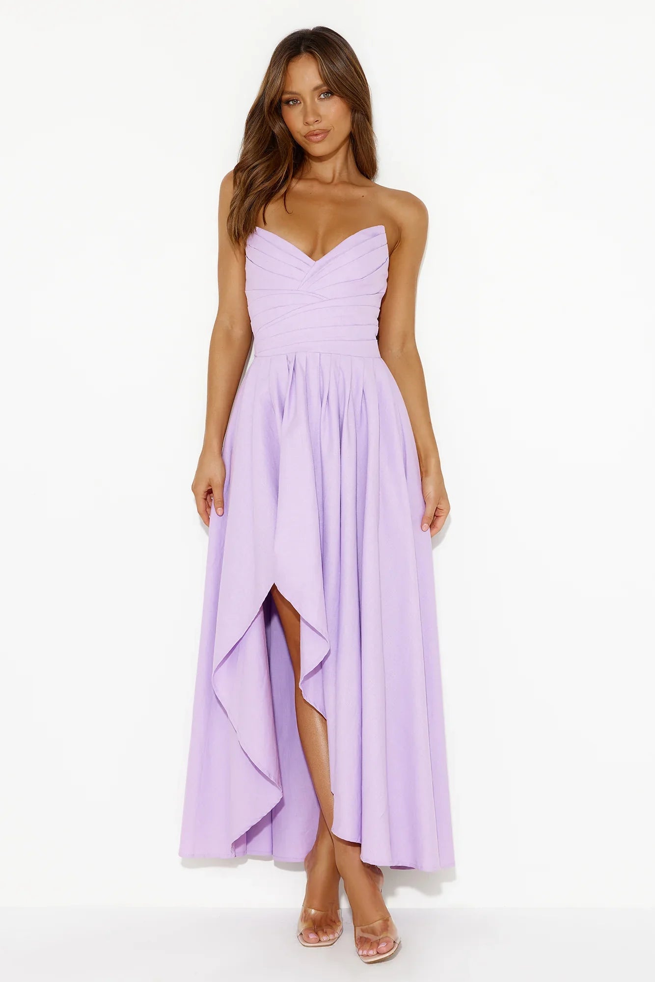 Wise Tales Strapless Maxi Dress Lilac