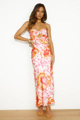 Own The Style Satin Maxi Dress Orange