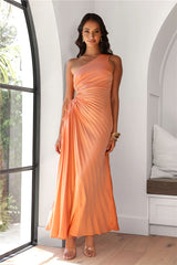 Choose Your Style One Shoulder Maxi Dress Peach