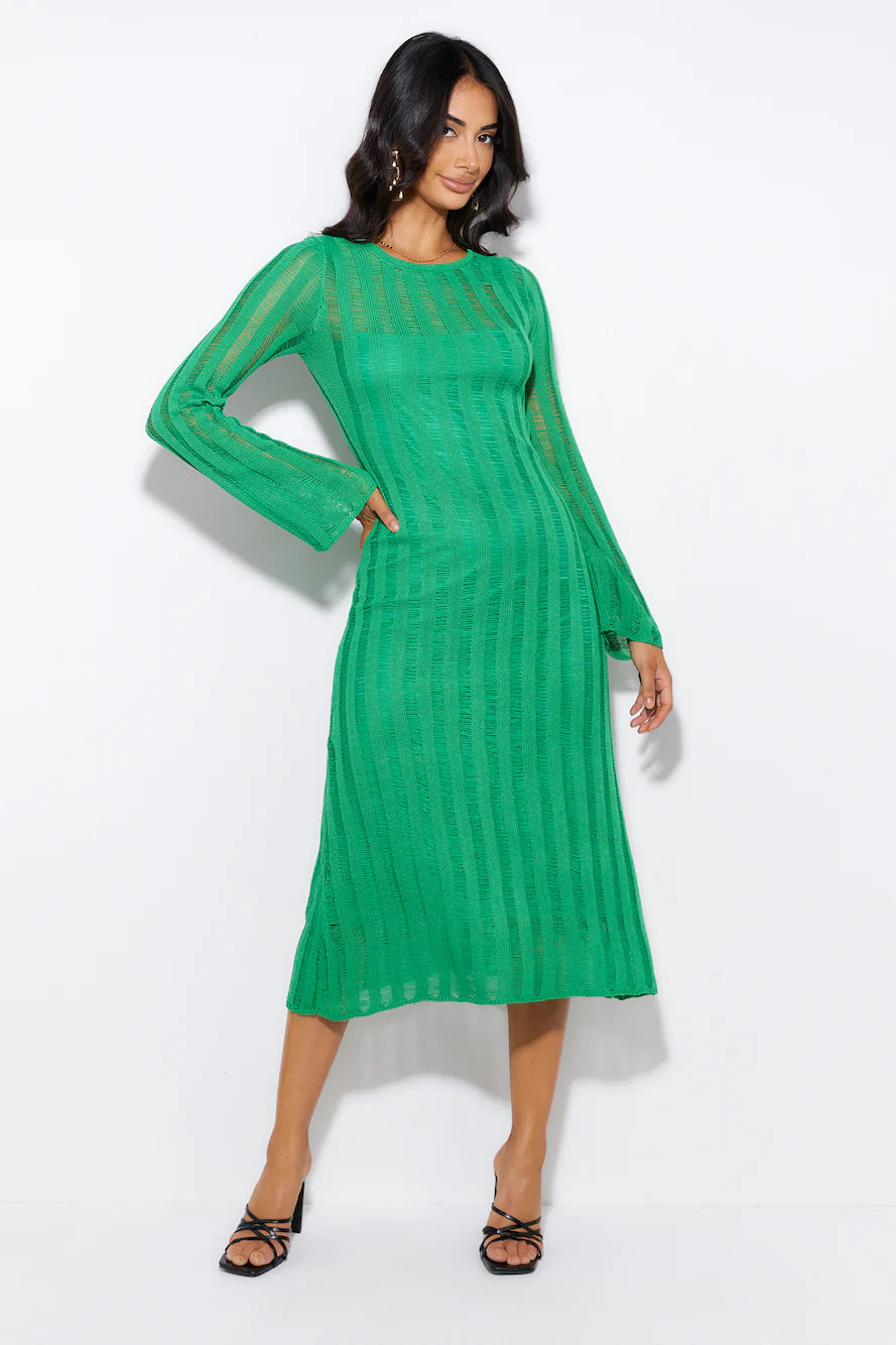 Washed Up Maxi Dress Green