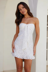 Best Selfie Strapless Mini Dress White