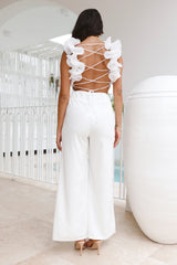 Worthy Moment Jumpsuit White