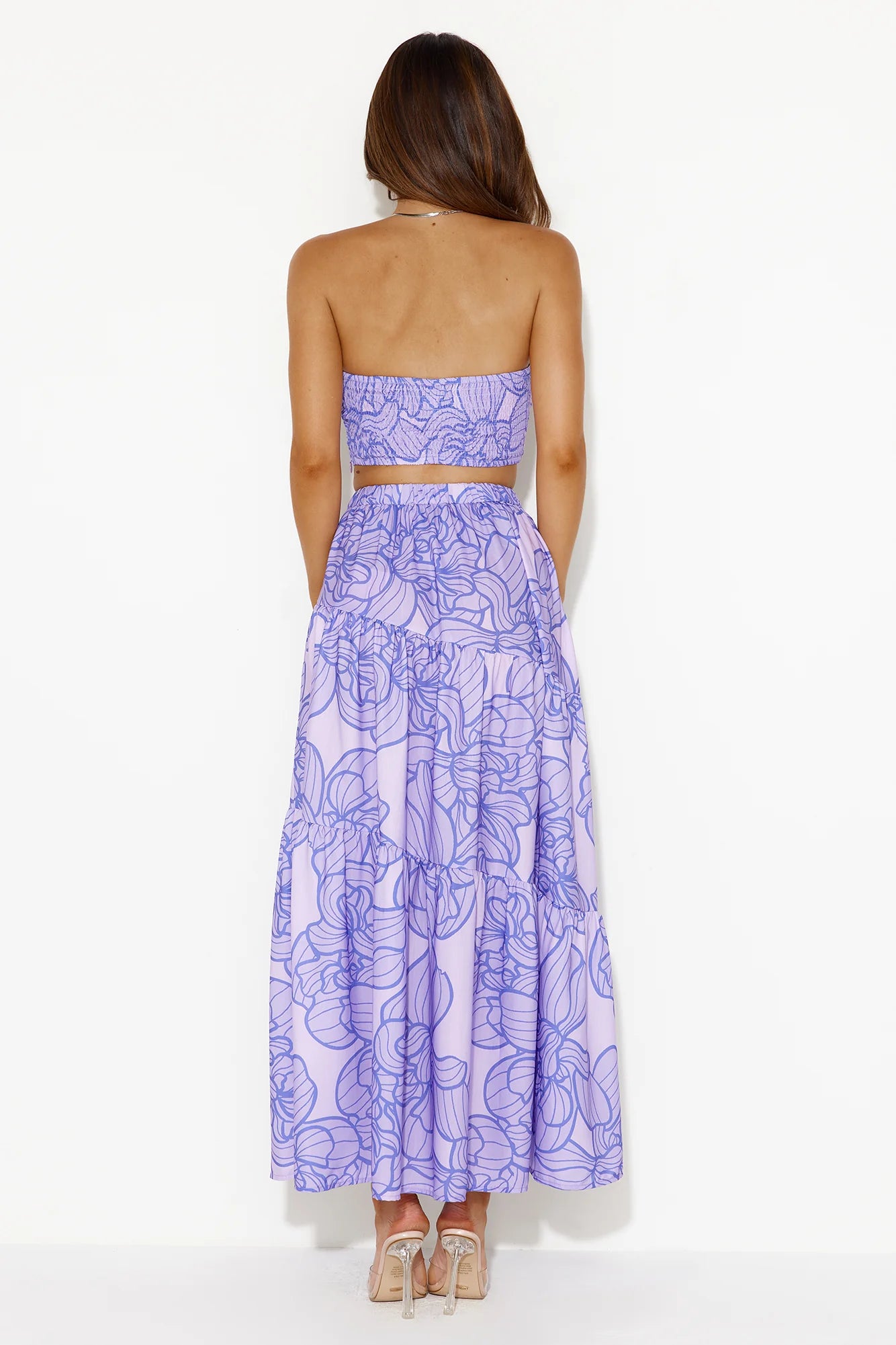 Swirls Surrounding Me Maxi Skirt Purple