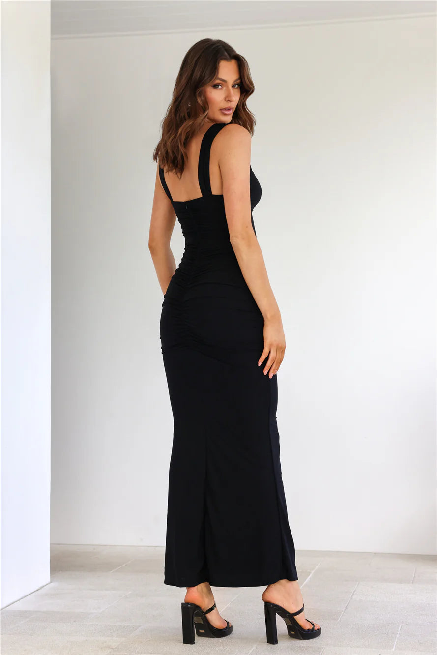 Bodycon Extravaganza Maxi Dress Black