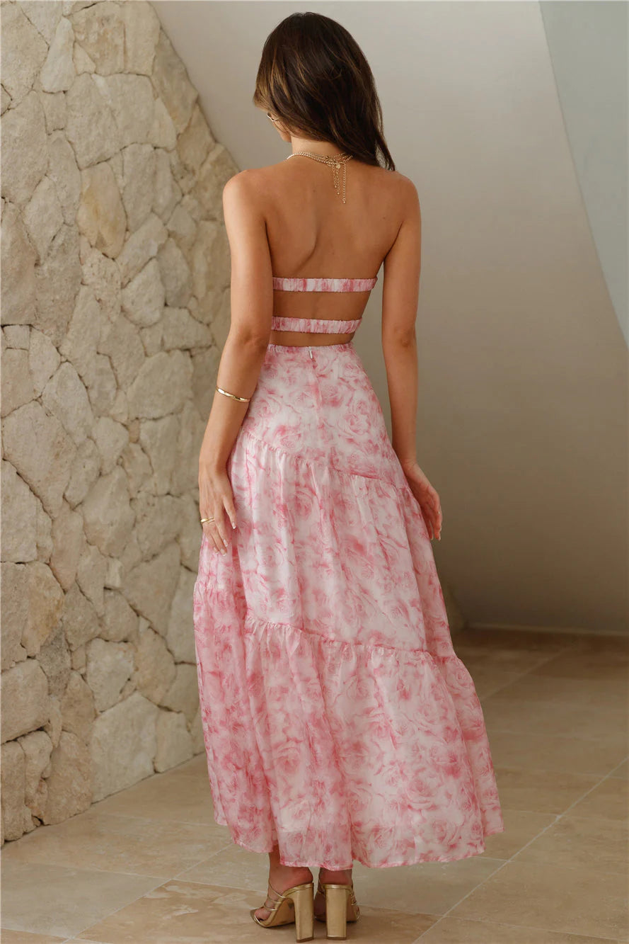 Her Best Version Strapless Maxi Dress Pink