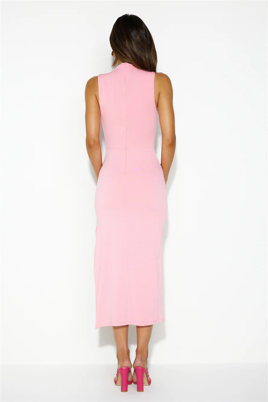 Fortune Fever Midi Dress Pink