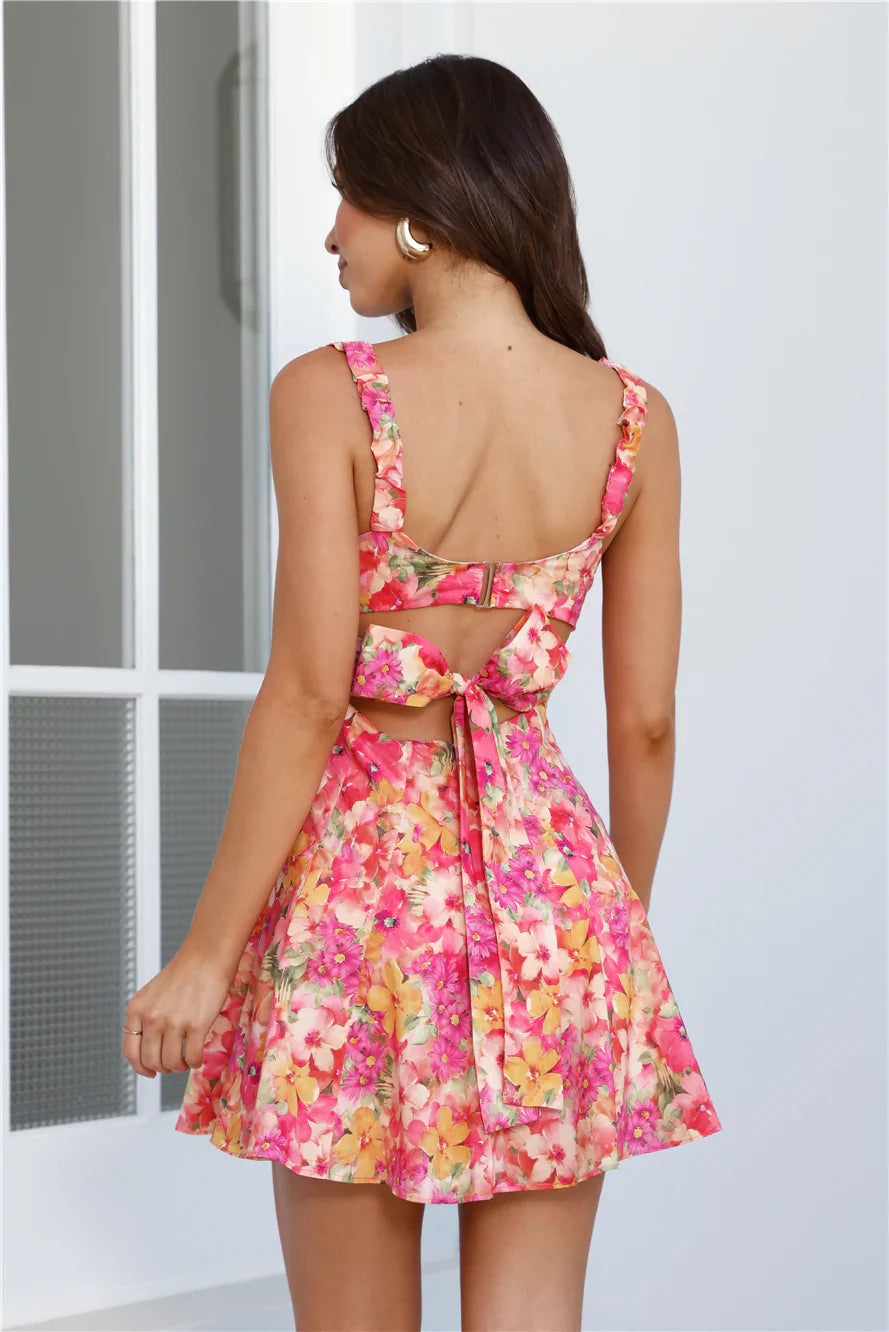 Blossom Haven Mini Dress Pink