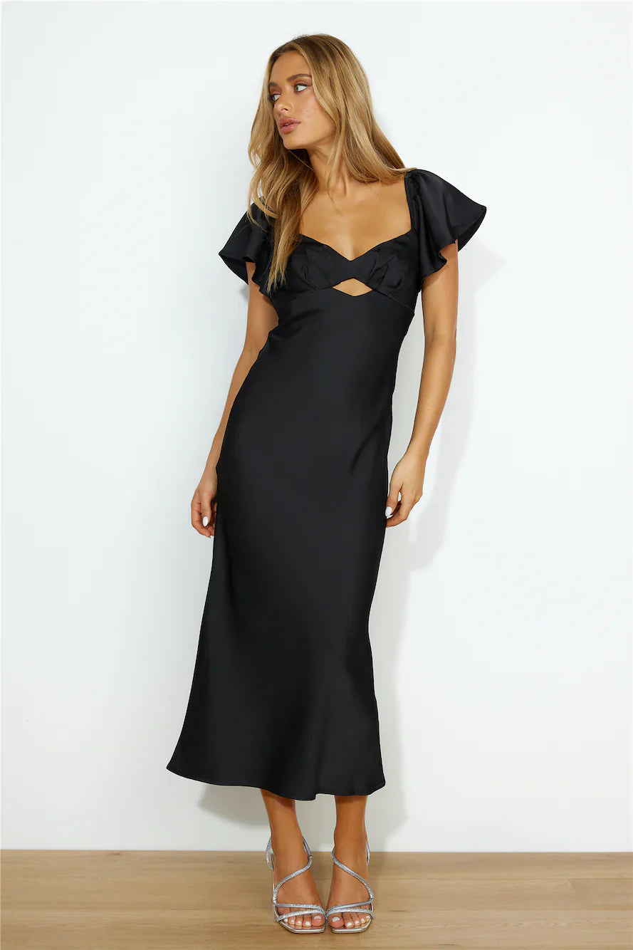 Trendy Guest Midi Dress Black