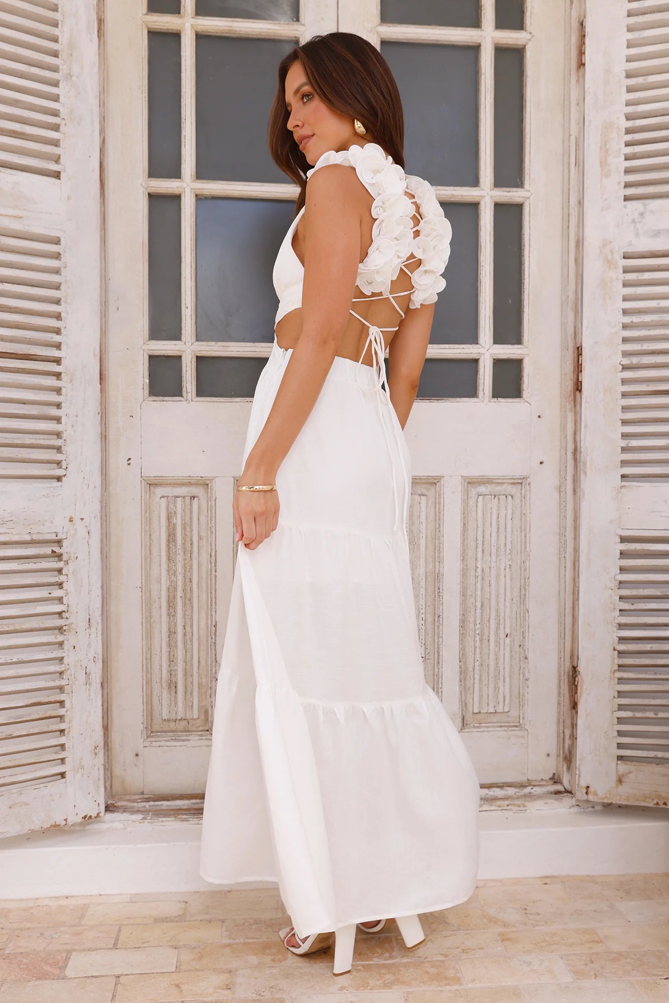 Moonlight Dance Maxi Dress White