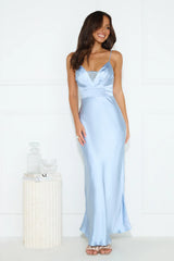 Lorelei Satin Maxi Dress Blue