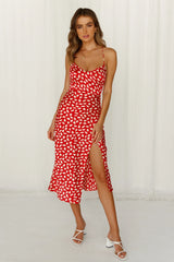 Happy Honeymoon Midi Dress Red