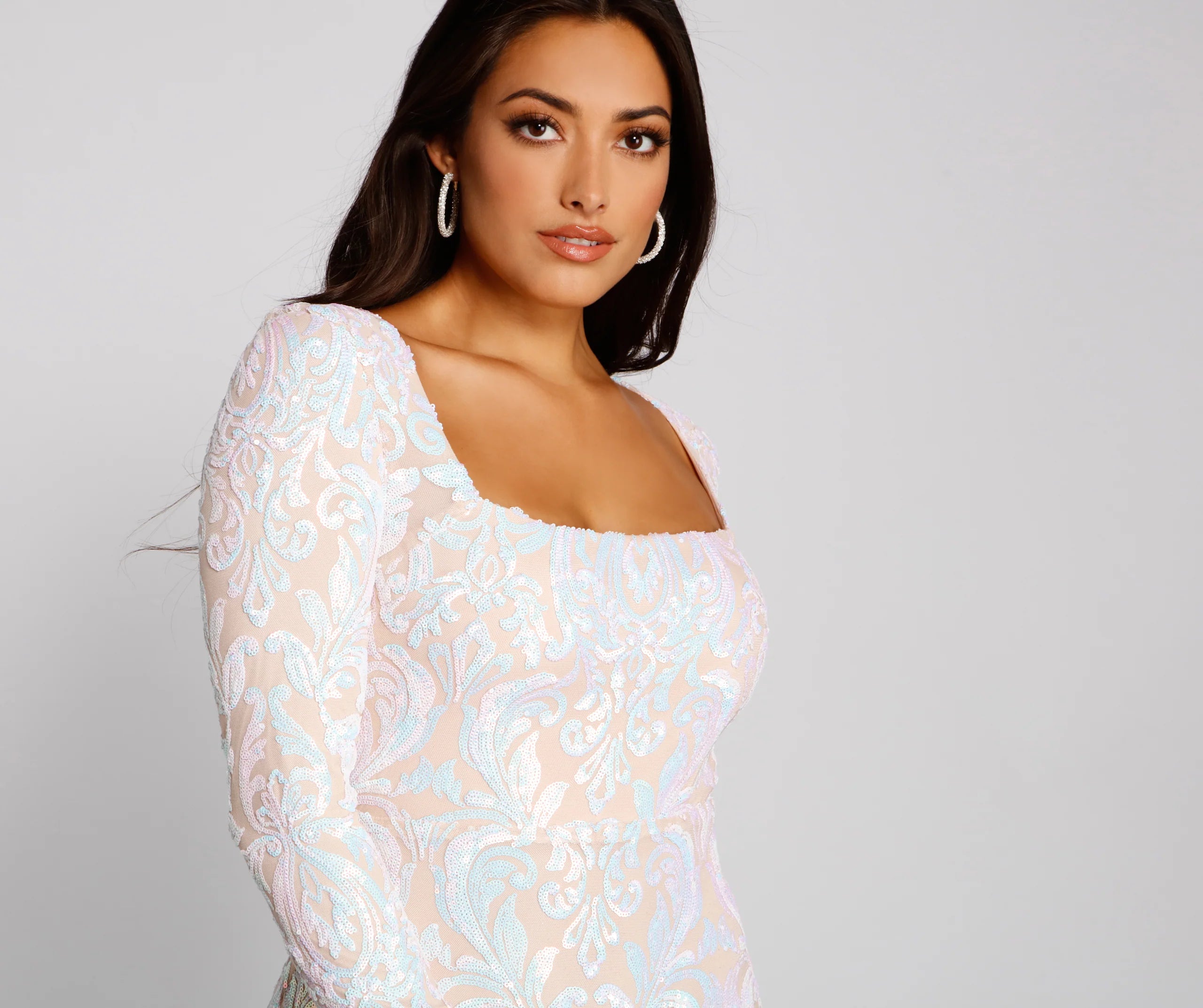 Alora Formal Sequin Scroll Bodycon