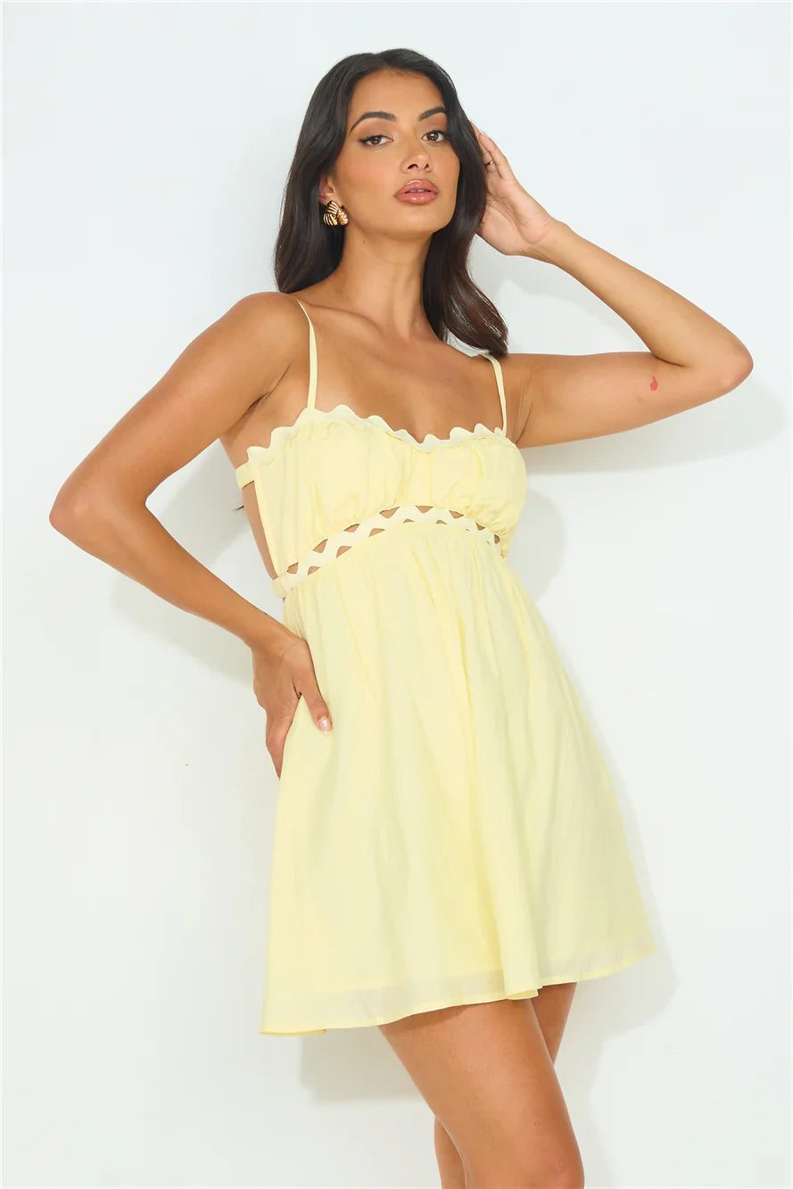 Cruising Beachside Mini Dress Yellow