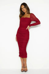 Changing Times Midi Dress Wine