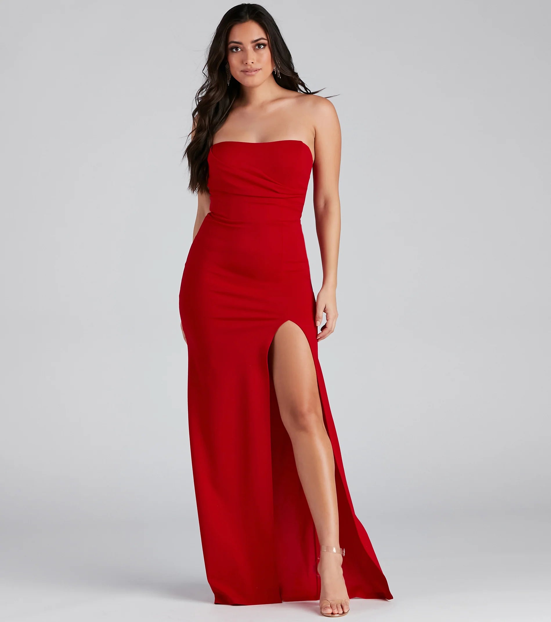 Kaia Strapless High Slit Formal Dress