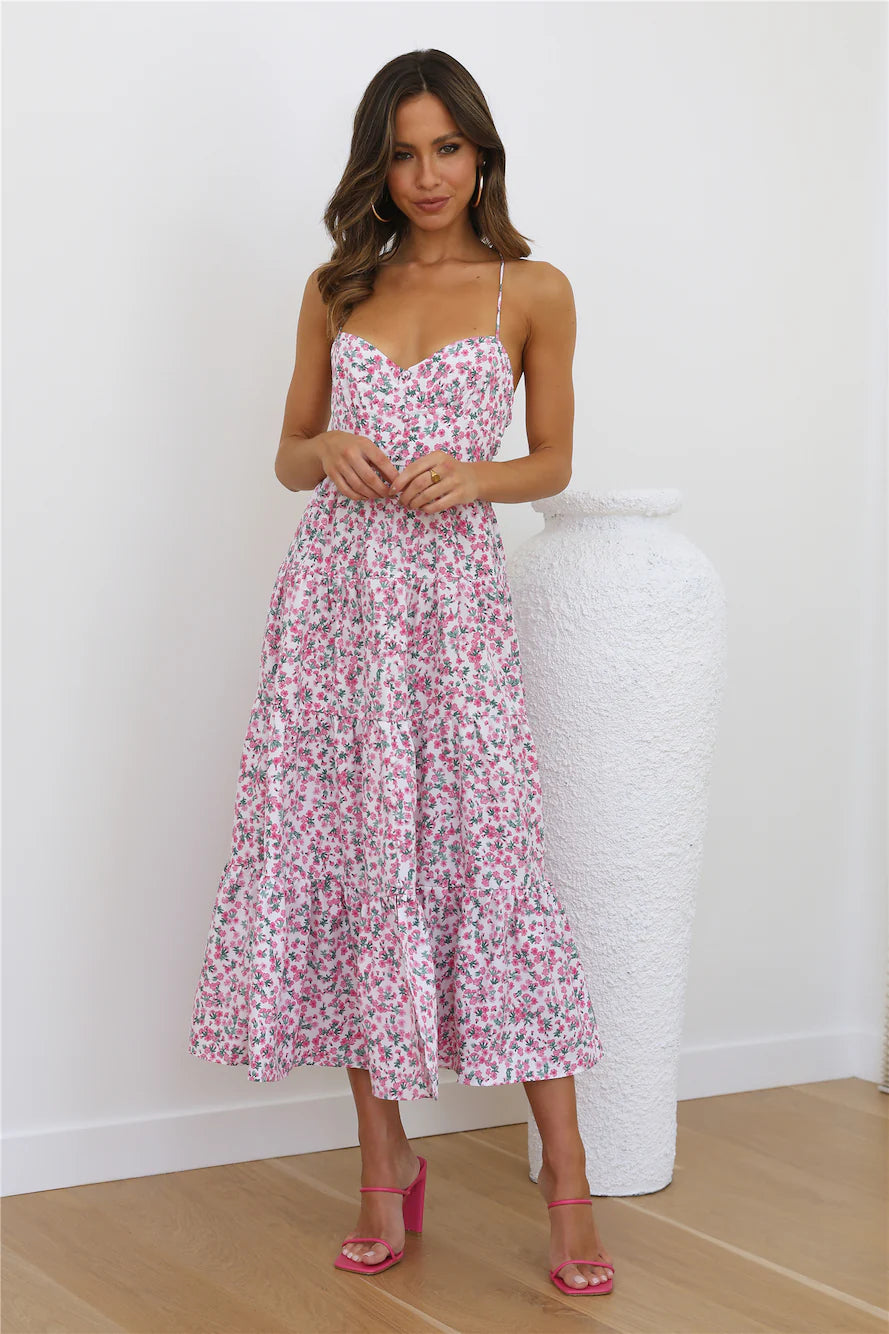 Blooming Girl Maxi Dress Pink