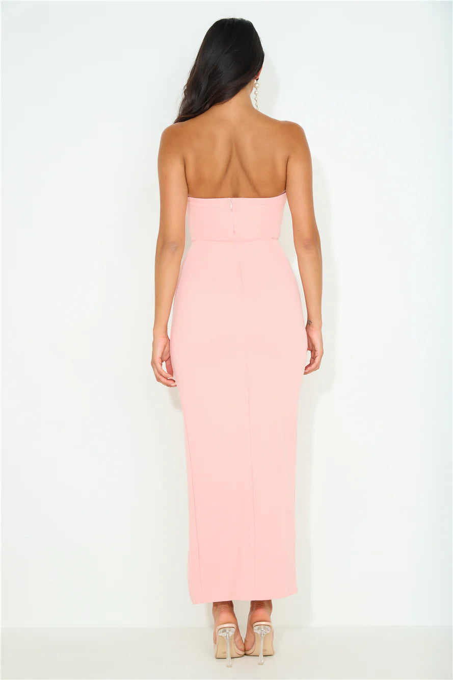 Means A Lot Strapless Maxi Dress Pink