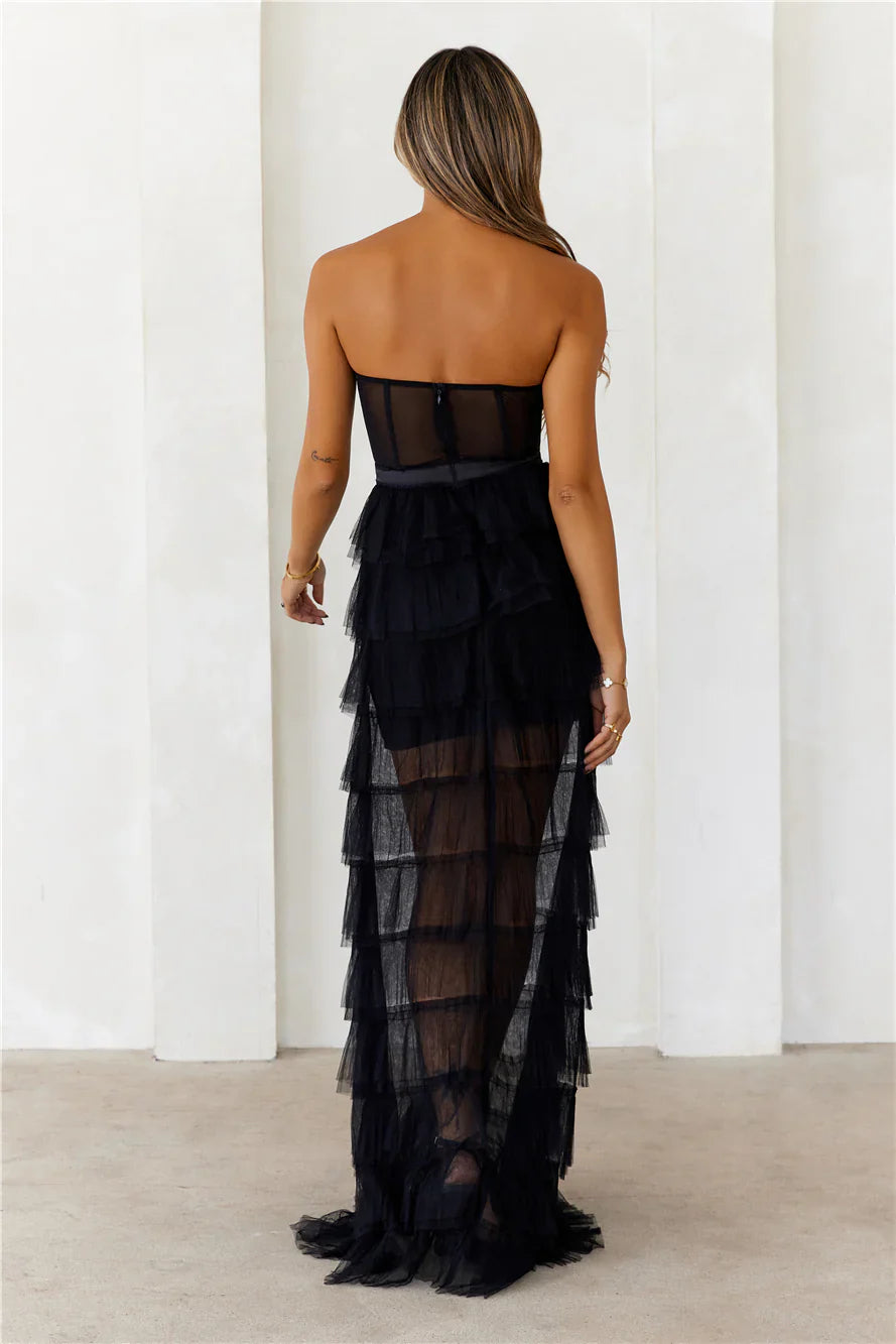 DEAR EMILIA Proudest Entrance Strapless Maxi Dress Black