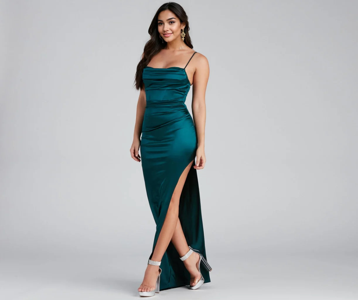 Carmella High Slit Corset Dress