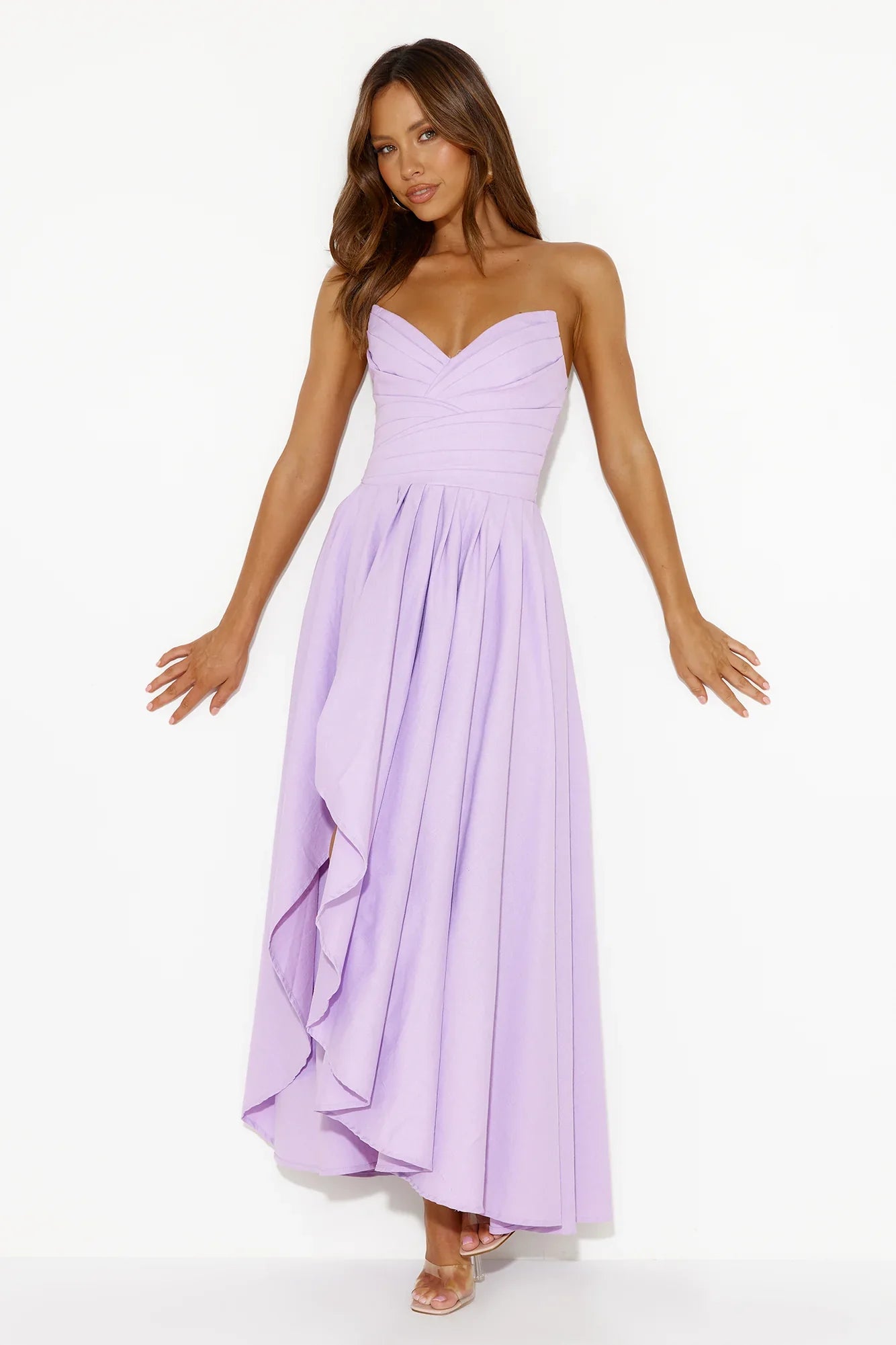 Wise Tales Strapless Maxi Dress Lilac