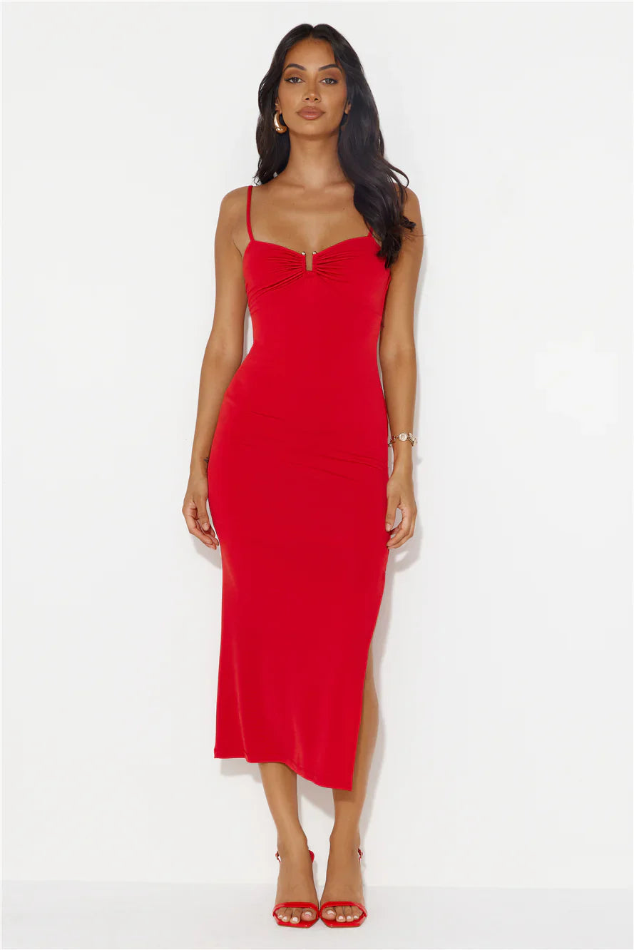 Favorite Bodycon Maxi Dress Red