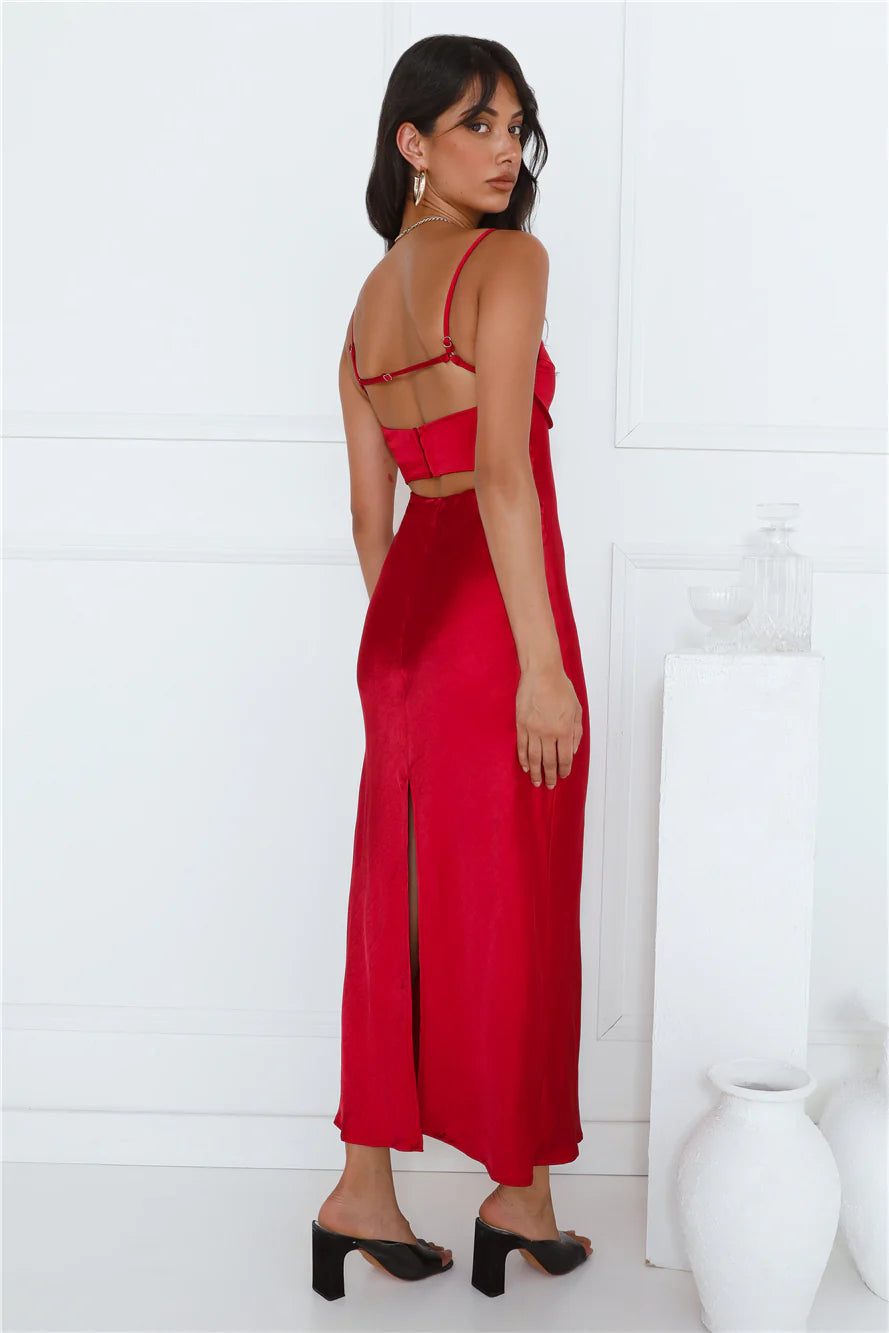 Feels Like Luxe Maxi Dress Wine