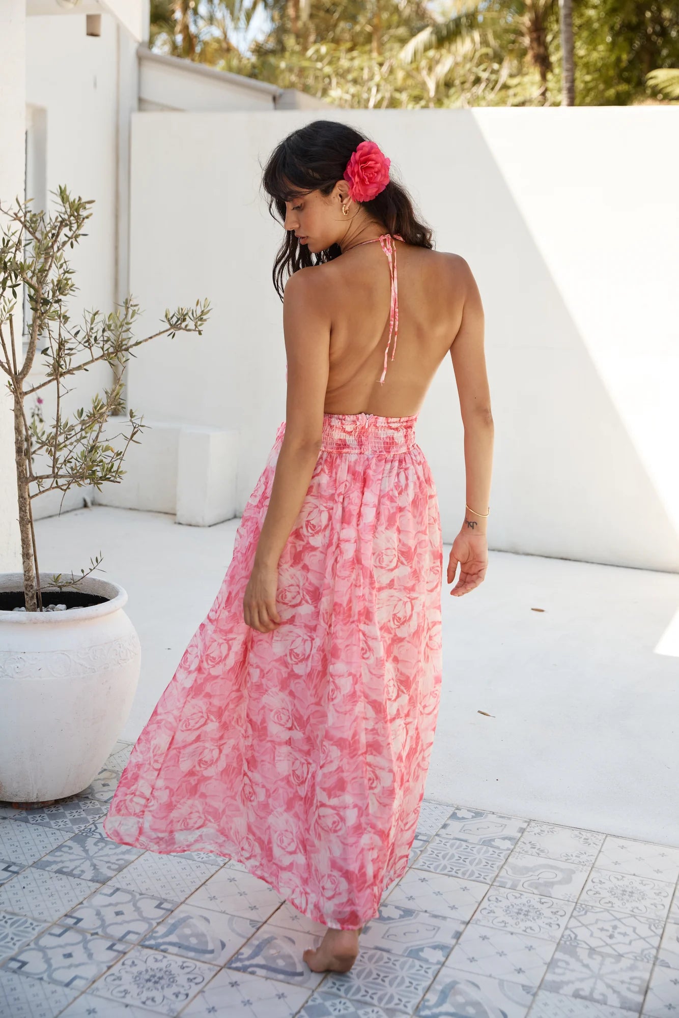 Rules To Follow Halter Maxi Dress Pink