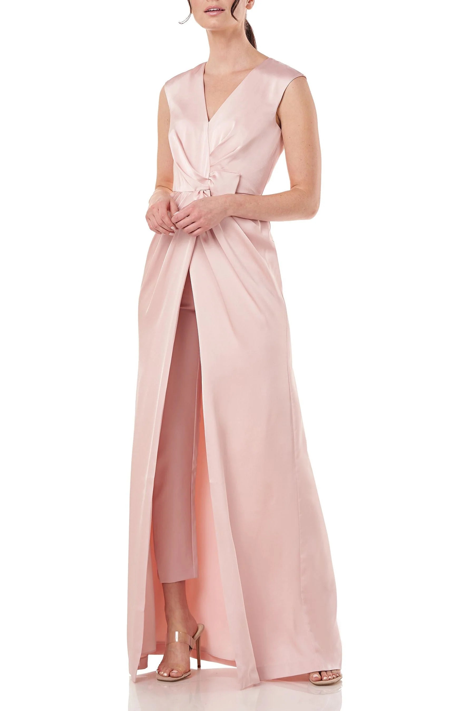 Kay Unger 5545927 Soft Blush 2 Long Sleeveless Formal Jumpsuit