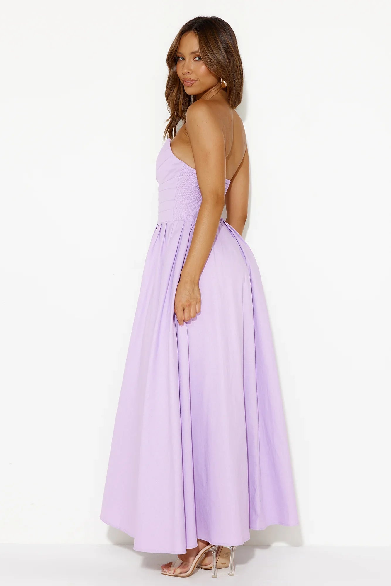 Wise Tales Strapless Maxi Dress Lilac