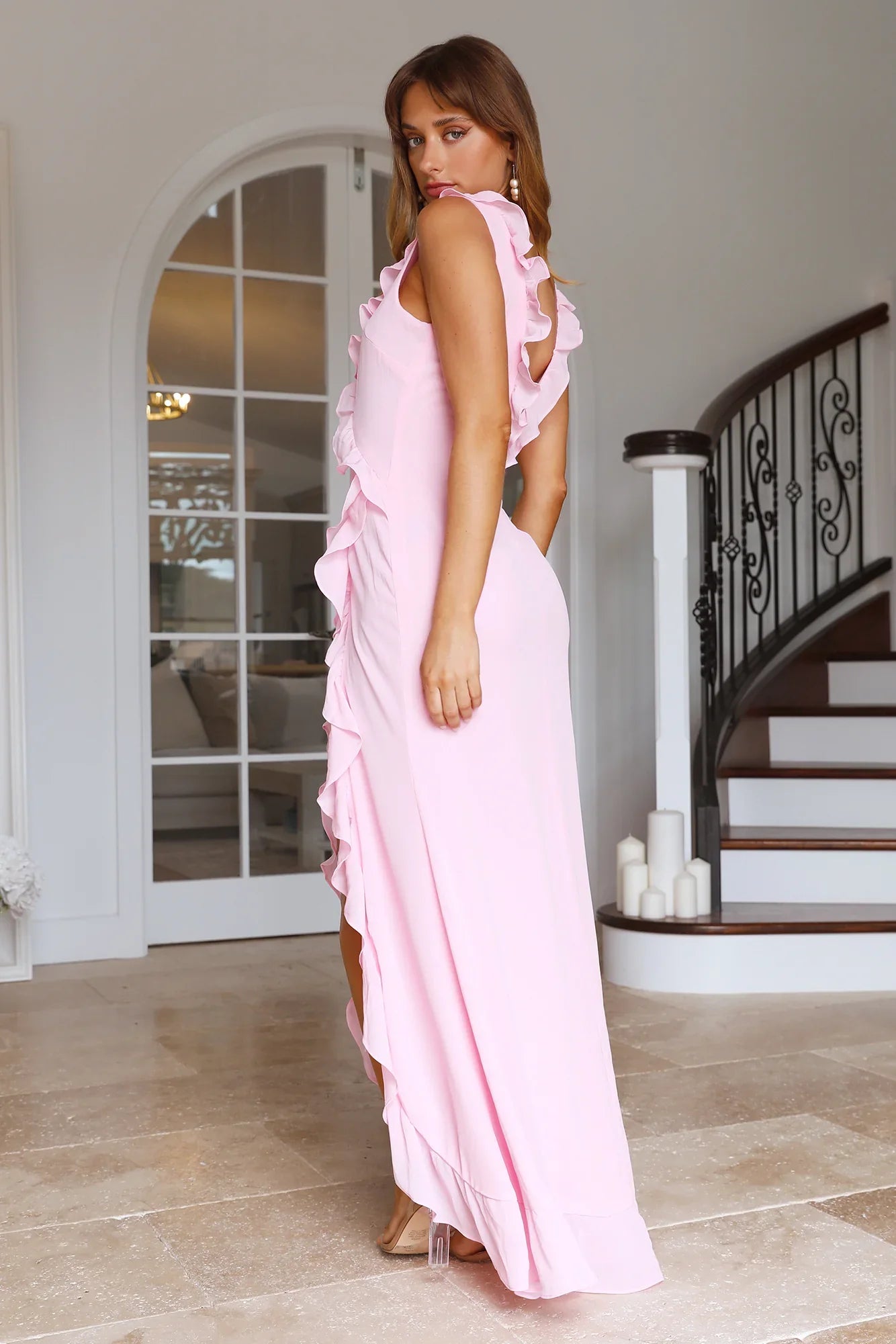 RUNAWAY Suzannah Maxi Dress Pink