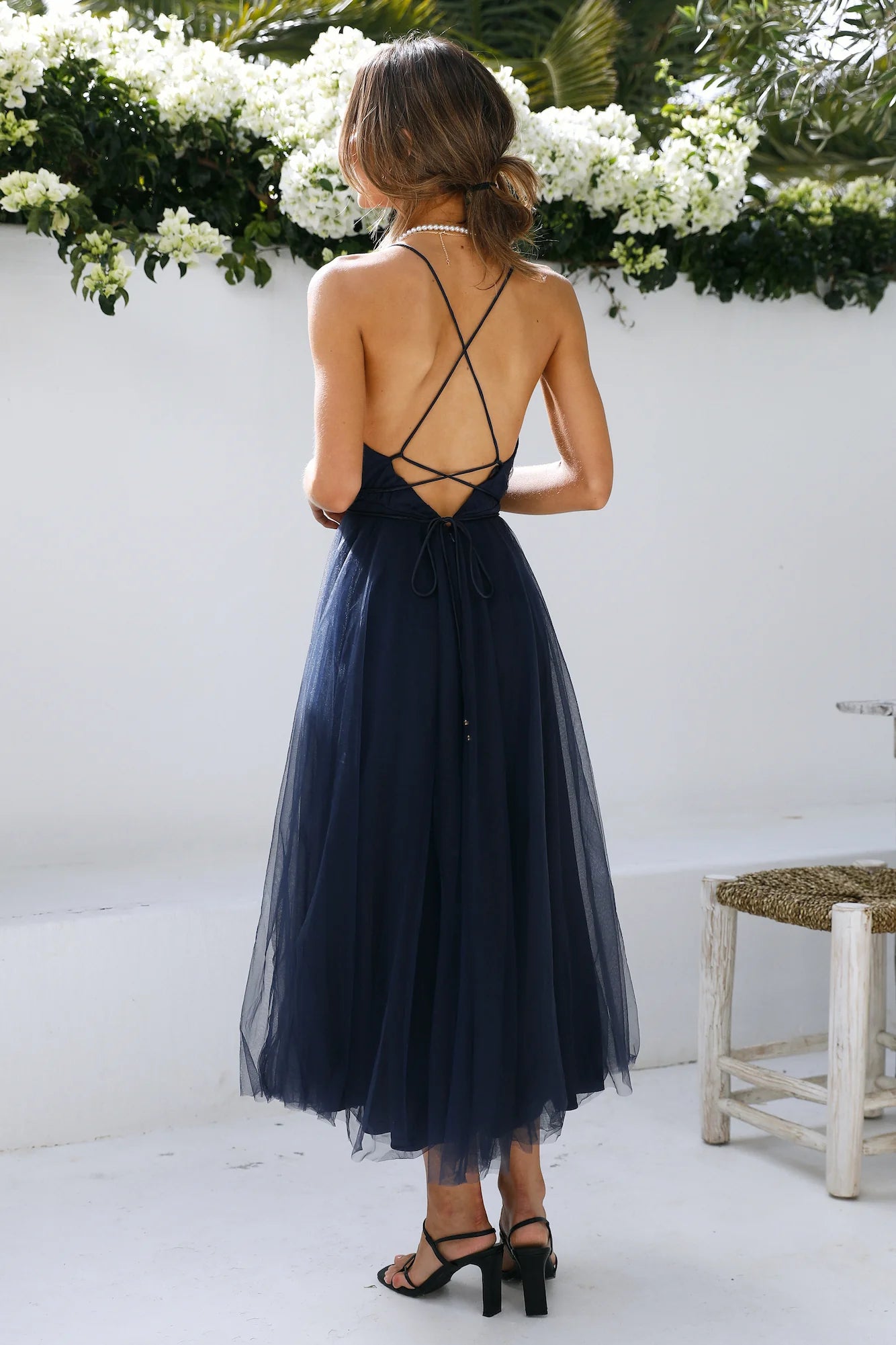 Summer Cinderella Midi Dress Navy