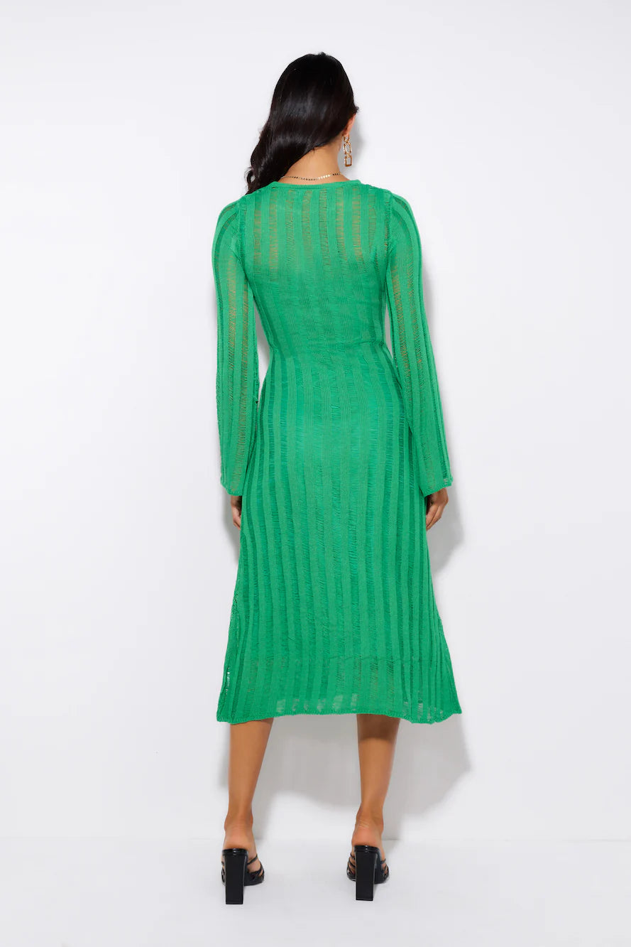 Washed Up Maxi Dress Green