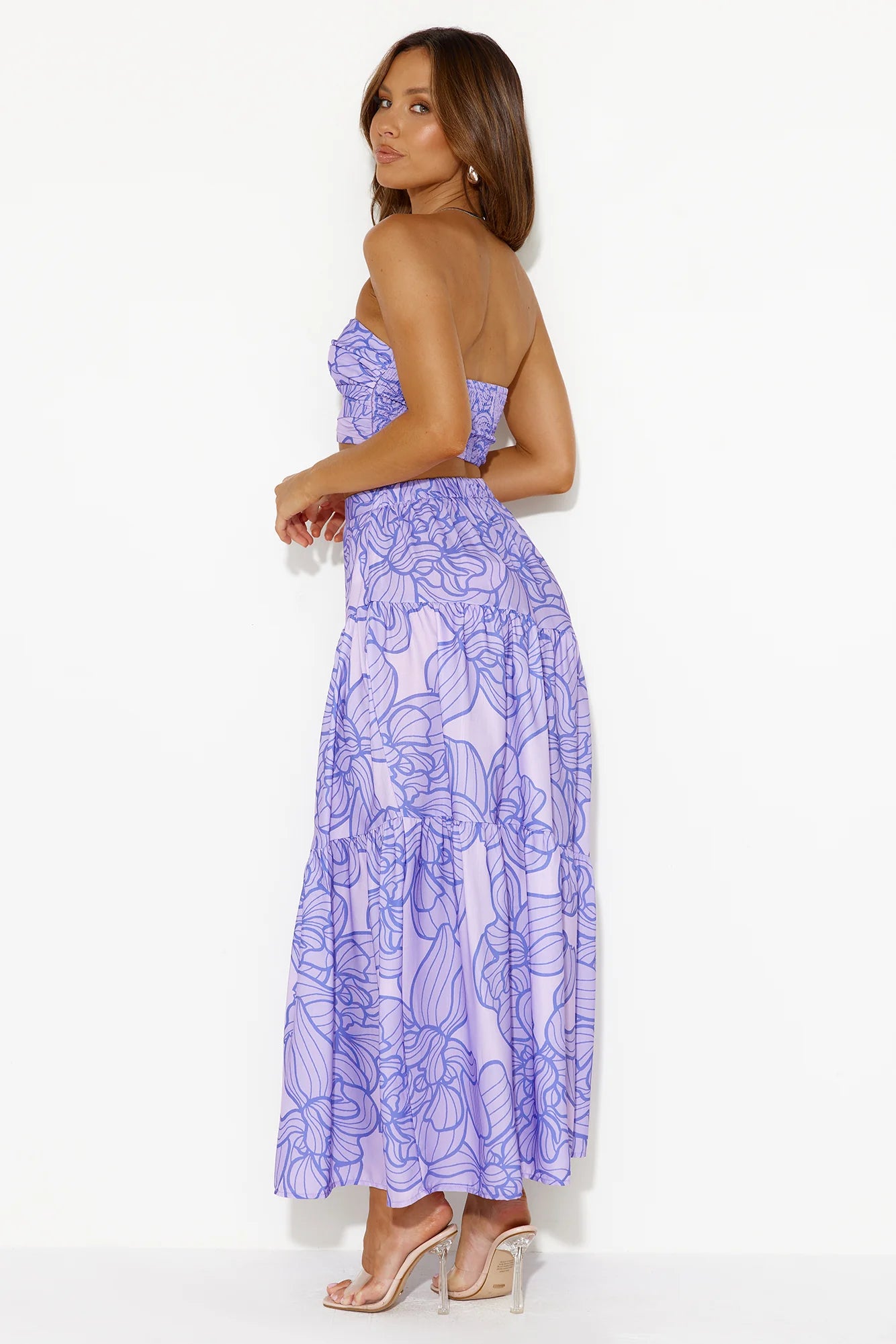 Swirls Surrounding Me Maxi Skirt Purple