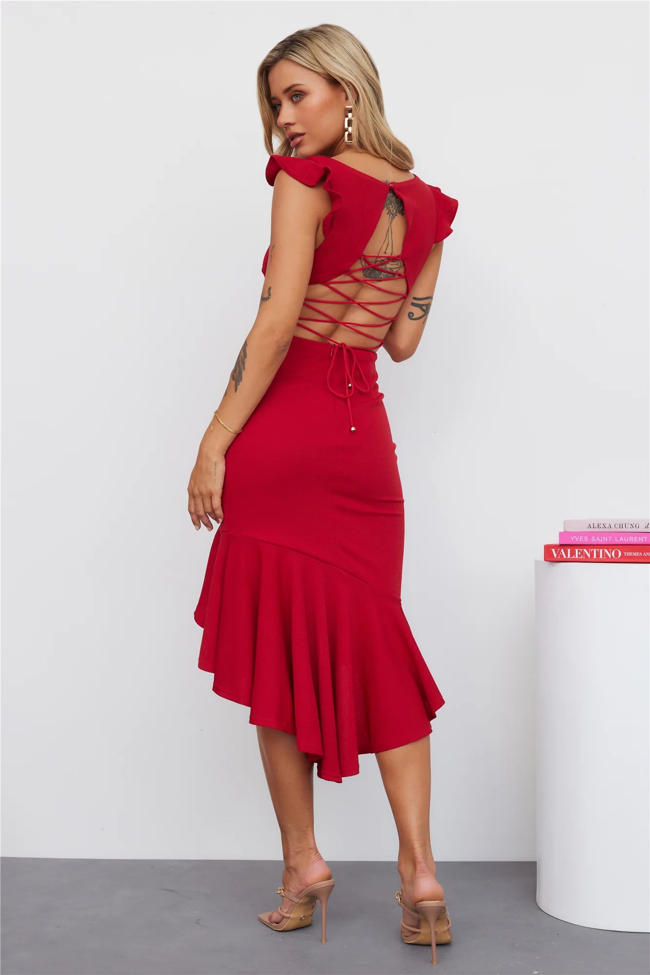 Samba Away Midi Dress Red