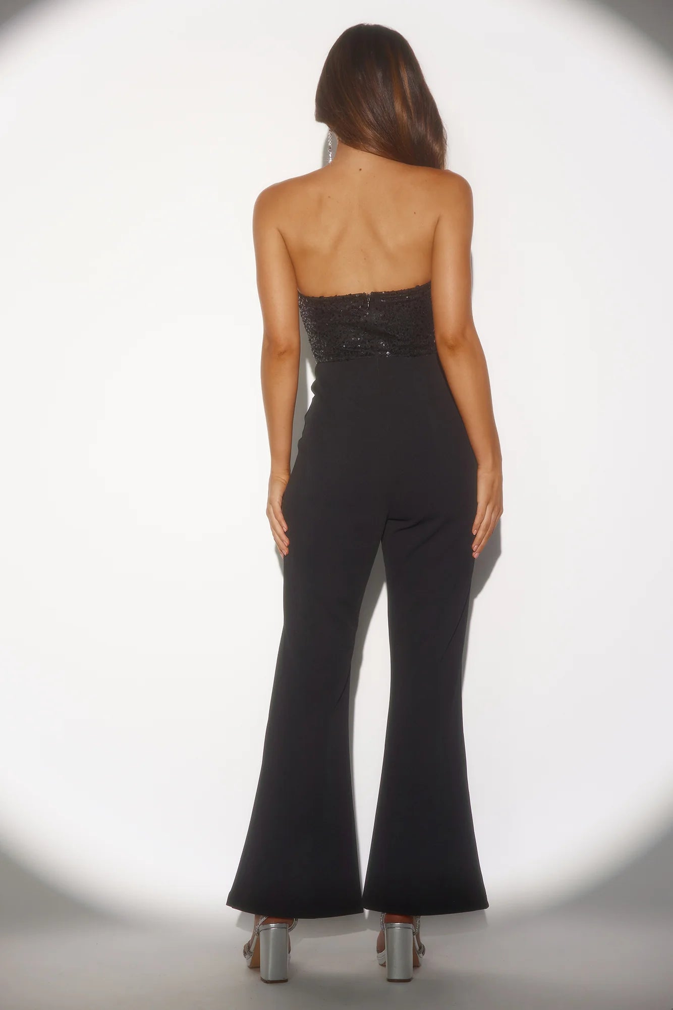 High End Parties Sequin Jumpsuit Black