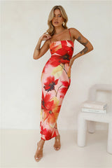 Mystery Of Her Satin Maxi Dress Orange